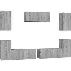 vidaXL Set de muebles para TV 7 pzas madera contrachapada gris Sonoma