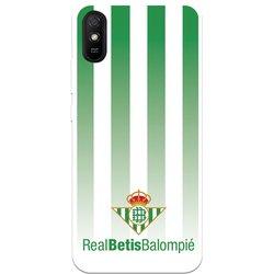 Funda para Xiaomi Redmi 9A del Betis Fondo Rayas Verdiblancas - Licencia Oficial