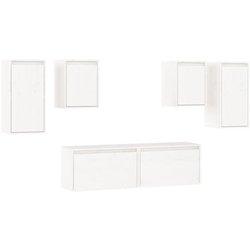 Conjunto 6 Mueble de TV VIDAXL Blanco Madera (60x30x35 cm)