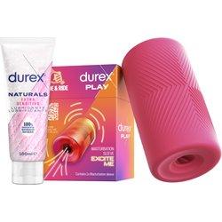 Durex Masturbador SLIDE & RIDE + Lubricante Naturals Extra Sensitivo 100ml, Elástico, Suave Flexible y Texturizado con Estrías