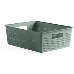 TATAY Bohol - Caja Organizadora Rectangular 12L Plástico Reciclado. Verde Sage