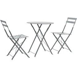 3 piezas de acero gris Bistro Set