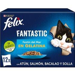 FELIX COMIDA GATOS FESTIN DE MAR PACK 12X4