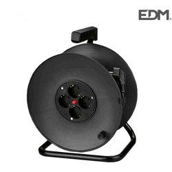 Edm Carrete De Cable Con Protector Térmico 4 Enchufes 50 M