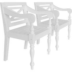 Conjunto 2 Silla Jardin VIDAXL Blanco Madera