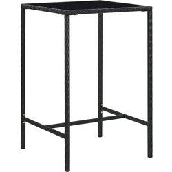 Mesa alta de cocina VIDAXL Negro Poli Ratán (70x70x110 cm)