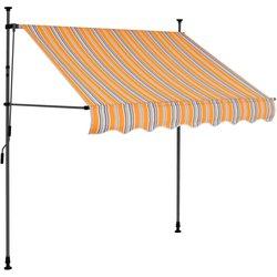 Toldo manual retráctil con led amarillo y azul 150 cm