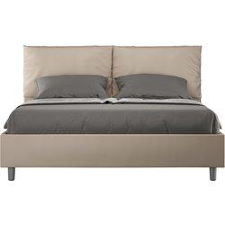 Cama sin somier tapizada símil Piel Gris Tórtola Antea 160x210