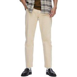 Pantalón vaquero Selected beige straight para hombre