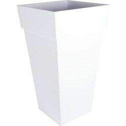 Pot de fleur carré toscane 43 x h.80 cm - blanc - eda