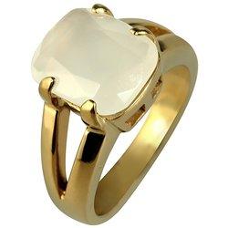 JUST Anillo Ju139 Dorado con Piedra Beige de Acero Inoxidable 62