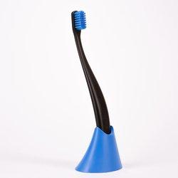 promis Brush & Holder: Spazzolino Sostenibile & Portaspazzolino in Bioplastica, 6750 Setole Morbide, Made in Germany, Design Italiano