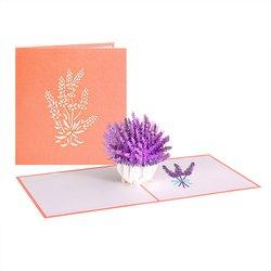 Tarjeta pop-up 3D de saludos Lavander 3D