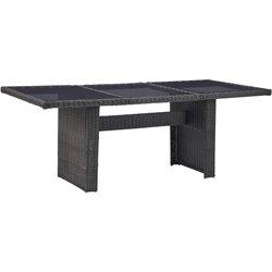 Mesa de jardín VIDAXL Negro Poli Ratán (200x100x74 cm)