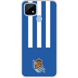 Funda para Realme C21 del Real Sociedad de Fútbol Real rayas verticales  - Licencia Oficial Real Sociedad de Fútbol