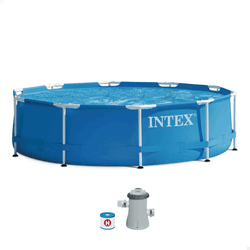 Intex Piscina Metal Frame Round+filter