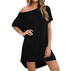 Camisetas sueltas para mujer Camisa corta para el hogar Mini vestidos Tops