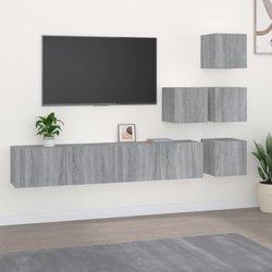 Sonoma Mueble de TV de pared de madera multicapa gris