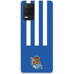 Funda para Realme 8 5G del Real Sociedad de Fútbol Real rayas verticales  - Licencia Oficial Real Sociedad de Fútbol