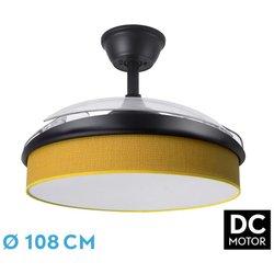 Ventilador DC Moda 72W Negro/Amarillo 3 Aspas FABRILAMP