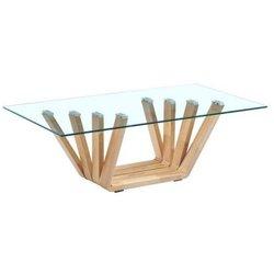 Mesa de Centro DKD Home Decor Cristal nogal (130 x 70 x 42 cm)