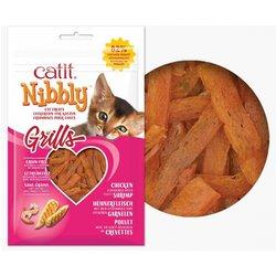 Snack seco para gato Catit nibbly grills, pollo y gambas, 30g