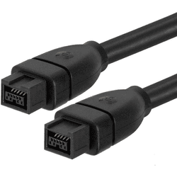 CABLEPELADO Cable FireWire 800 IEEE 1394b 9 Pines a 9 pines, Cable IEEE 1394b, Cable FireWire 800 de 9 a 9 pines, Cable IEEE 1394b de Alta Velocidad, 9 Pin a 9 Pin, 1.80 metros, Negro