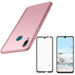 Kit Carcasa y Protector Cristal 5D Huawei P Smart 2019 SlimShield Rosa