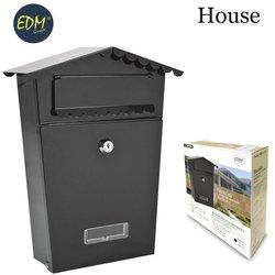 Buzon de acero modelo house negro edm