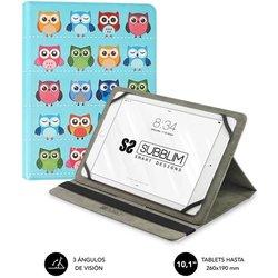 FUNDA TABLET SUBBLIM TRENDY CASE OWLS 10.1"