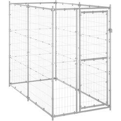 vidaXL PERRERA DE EXTERIOR DE ACERO GALVANIZADO 110X220X180 CM