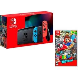 Nintendo Consola Switch Rojo / Azul Neón V2 Consola Pack + Juego Super Mario Odyssey