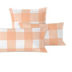 Happyfriday- Gingham Funda de almohada Melocotón, Fundas de almohada 100% Algodón, calidad de 150 TC, Fabricado en España