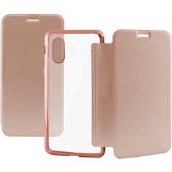 Funda con tapa para iphone x, iphone xs, semirrígida, rosa