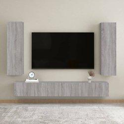 Mueble TV Pared 2 piezas Sonoma gris 30,5x30x110 cm