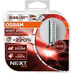 [A] OSRAM XENARC NIGHT BREAKER LASER D3S Next Generation, 220% más de luminosidad, xenón, 66340XNN-HCB, caja dúo (2 lámparas)