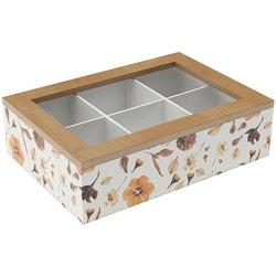 Caja para Infusiones Versa Pétalos Madera 17 x 7 x 24 cm