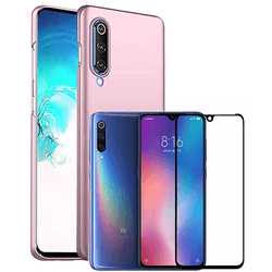 Kit Carcasa y Protector Cristal 5D Xiaomi Mi 9 SE SlimShield Rosa