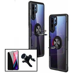 Kit Funda, Soporte y Protector de Cristal Templado Xiaomi Mi 8 Lite Clear Armor Transparente y Negro