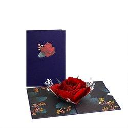 Tarjeta pop-up 3D de saludos Rosa flor 3D