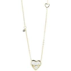 Collar Corazón en Plata de Ley 925 con Zirconia Bañado en Rodio