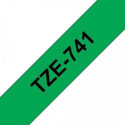 Cinta laminada Compatible Brother Tze741 Texto Negro / Fondo Verde 18Mm X 8M