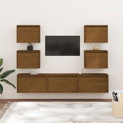 Conjunto 7 Mueble de TV VIDAXL Marrón Madera (60x30x35 cm)