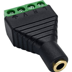 CABLEPELADO Conector Jack 3.5 mm Hembra | Conector Audio Jack 3.5 mm | Conector TRRS | Conexión Tornillos Terminal | Compatible con PS5 / PS4, Cascos, Altavoz, PC, Móvil | Negro | 3.5 mm Hembra | PVC