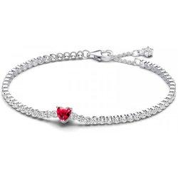 Pandora - Pulsera Tenis Corazón Brillante Rojo 590041C02