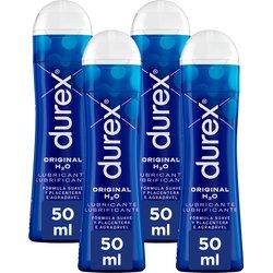 Durex - Lote Set 4x Lubricantes Original H2O 50ml, Suave y Placentero, Sexo Seguro