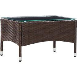 Mesa baja Polyrattan marrón 60x40x36 cm