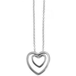 Collar "Desa" Corazón en Plata de Ley 925 Bañado en Rodio - 42 Cm