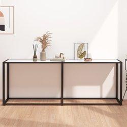 Mesa consola VIDAXL Blanco Cristal (200x35x75,5 cm)