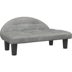 Cama para perros gris claro 970x52x30 cm en terciopelo